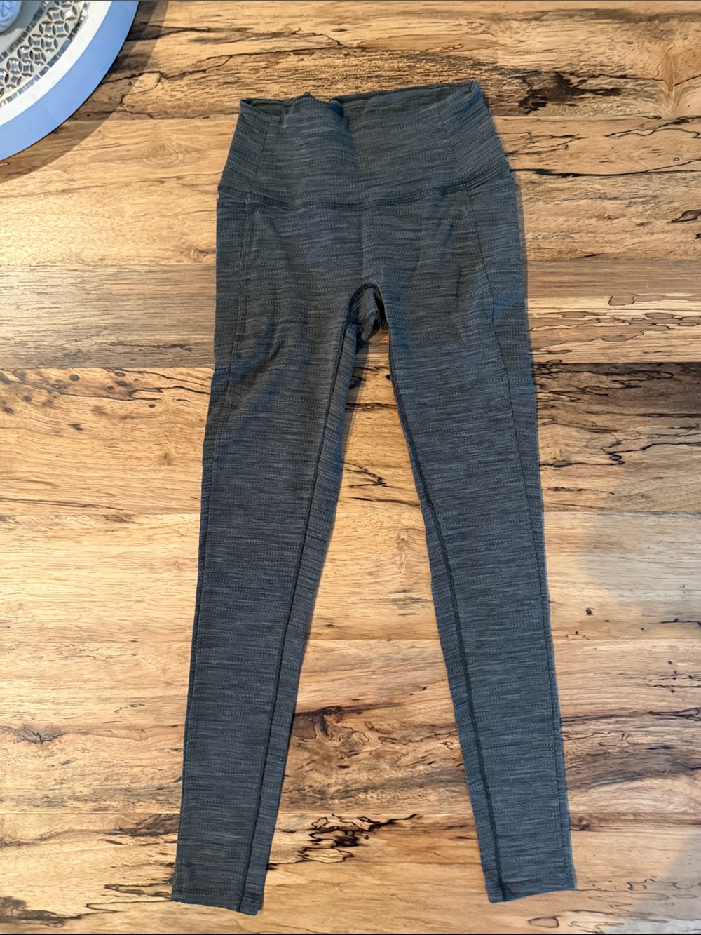 Women's High-Waist Gray Seam Detail Leggings